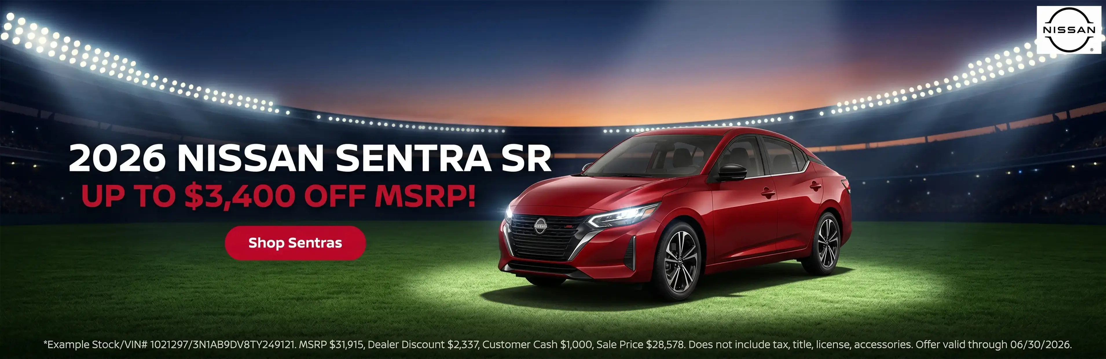 Special offer on    2026 Nissan Sentra SR